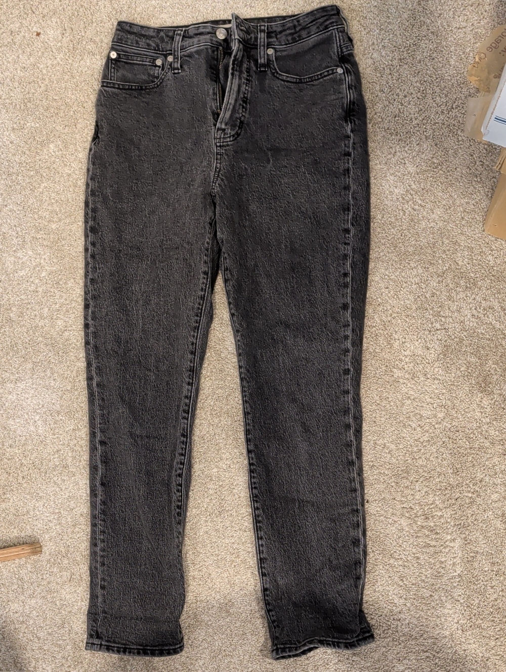 Madewell High-Rise Washed Black Slim Taper Jeans